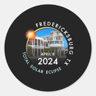 2024 Totale Sonnenfinsternis Totalität Fredericksb Runder Aufkleber