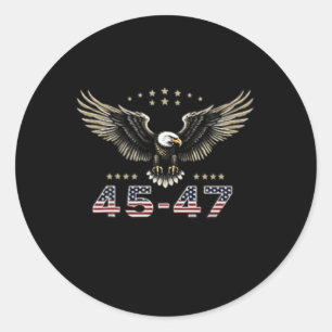 2024: Trump gewinnt an der Front der Fahne "Back W Runder Aufkleber