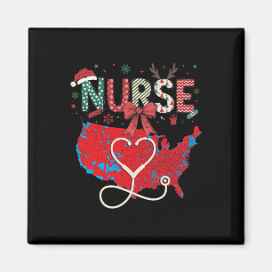 2024 Trump gewinnt Rote Wahlkarte Nurse Magnet