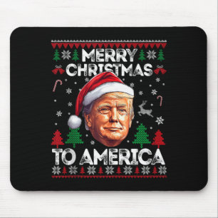 2024 Trump hässlicher Weihnachtspullover Frohe Wei Mousepad