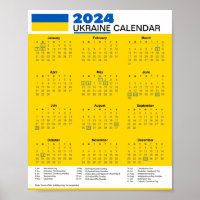2024 Ukraine Kalender 5,95 $ PDF herunterladen ode