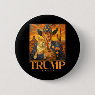 2024 und Cat Western Cowboy Patriotic 4. Juli Button