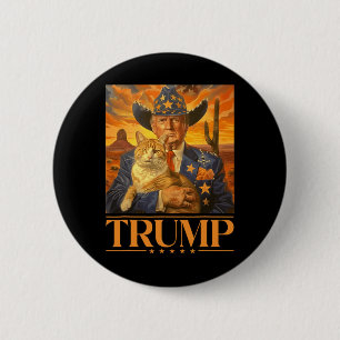 2024 und Cat Western Cowboy Patriotic 4. Juli Button
