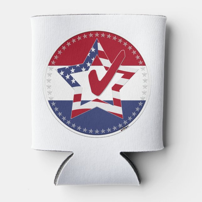 2024 USA Flag Star Check Mark Dosenkühler (Vorderseite)
