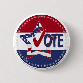 2024 USA Flag Star Vote Check Mark Button