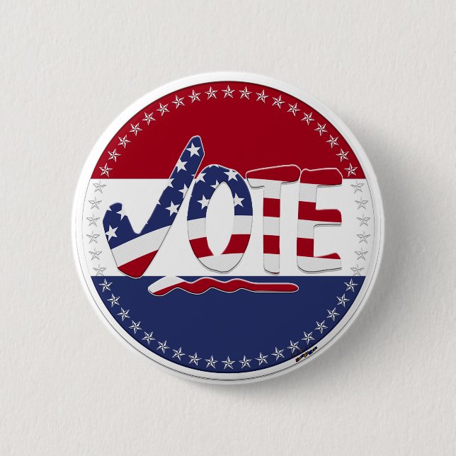 2024 USA-Flag-VOTE-Kontrollzeichen Button (Vorderseite)