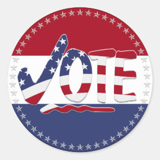 2024 USA-Flag-VOTE-Kontrollzeichen Runder Aufkleber