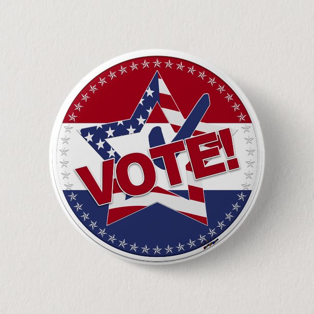 2024 USA Flag VOTE Star Check Mark Button (Vorderseite)