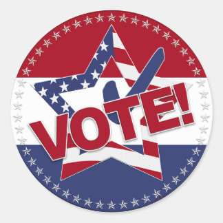 2024 USA Flag VOTE Star Check Mark Runder Aufkleber