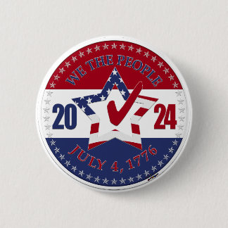 2024 USA Flag We The People Star Karo Mark Button