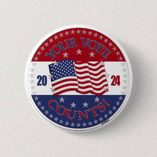 2024 USA Flagge Ihre Stimme zählt Button
