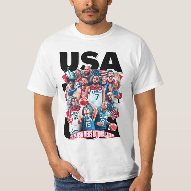 2024 USA Mens National Team T - Shirt USA Basketba (Vorderseite)