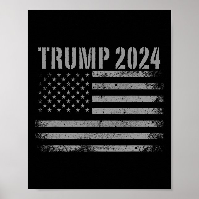 2024 verärgerte amerikanische Flagge USA Patriotic Poster (Vorne)