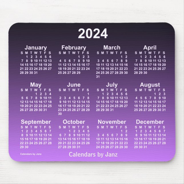 2024 Verblasster Neonkalender von Janz Mouse Pad Mousepad (Vorne)