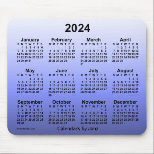 2024 Verblichener Indigokalender von Janz Mouse Pa Mousepad