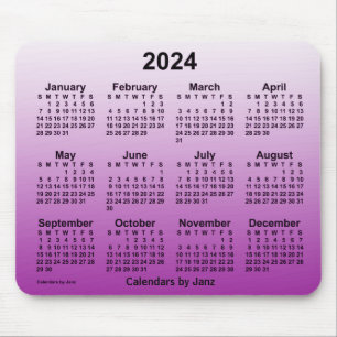 2024 Verblichener Lila Kalender von Janz Mouse Pad Mousepad