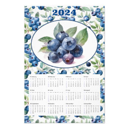 2024 Vintage Blueberries Wasserfarbe Fotodruck
