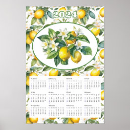 2024 Vintager Lemon Tree Wasserfarbe Poster