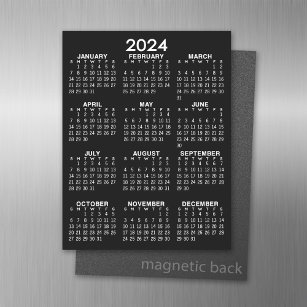 2024 Volljährig-Ansichtskalender - Schwarzer Basis Magnetisches Trockenlöschblatt