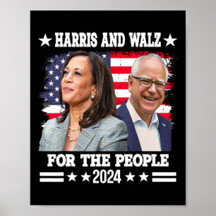 2024 Wahl Kamala Harris Tim Waltz Poster