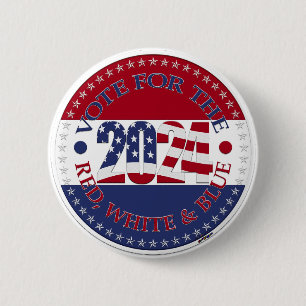 2024 Wählen Sie die Rot-Weiß-Blau-Flagge der USA Button