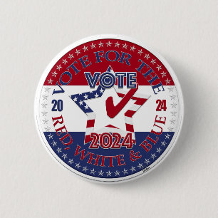 2024 Wählen Sie für Rot, Weiß und Blau VOTE Stern Button