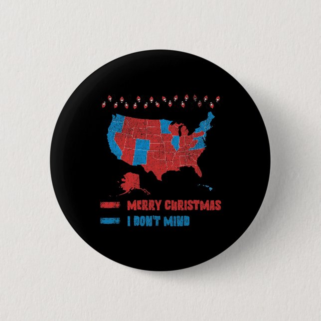 2024 Wahlkarte Frohe Weihnachten Rote Wähler Trump Button (Vorderseite)
