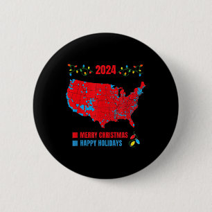 2024 Wahlplan frohe Weihnachten Trump Landslide Button