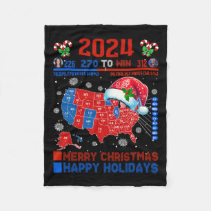 2024 Wahlplan frohe Weihnachten Trump Landslide Fleecedecke