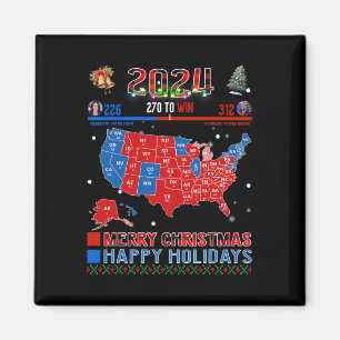 2024 Wahlplan frohe Weihnachten Trump Landslide Magnet