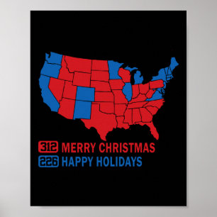 2024 Wahlplan frohe Weihnachten Trump Landslide Poster