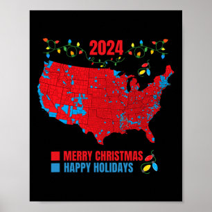 2024 Wahlplan frohe Weihnachten Trump Landslide Poster