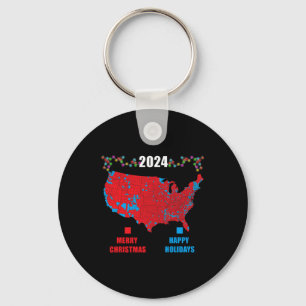 2024 Wahlplan frohe Weihnachten Trump Landslide Schlüsselanhänger