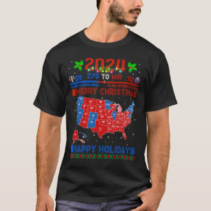 2024 Wahlplan frohe Weihnachten Trump Landslide T-Shirt