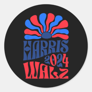 2024 Wahlpräsident Kamala Harris Tim Runder Aufkleber