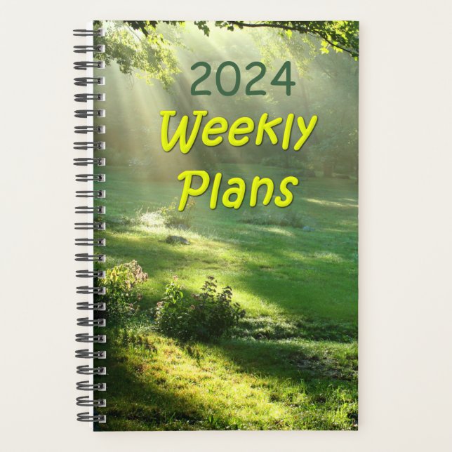2024 Weekly plant einfaches Himmelslichtdesign Planer (Vorderseite)