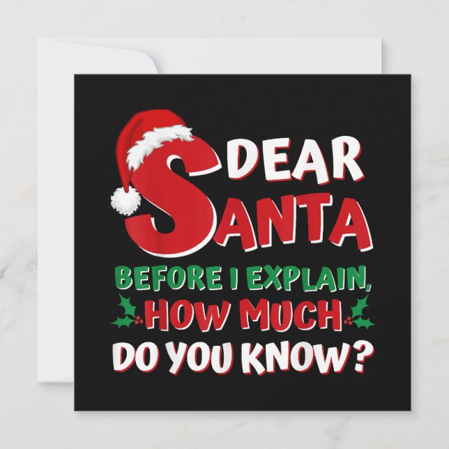 2024 Weihnachten Shirts Kinder Erwachsene Santa I  Einladung (Vorderseite)