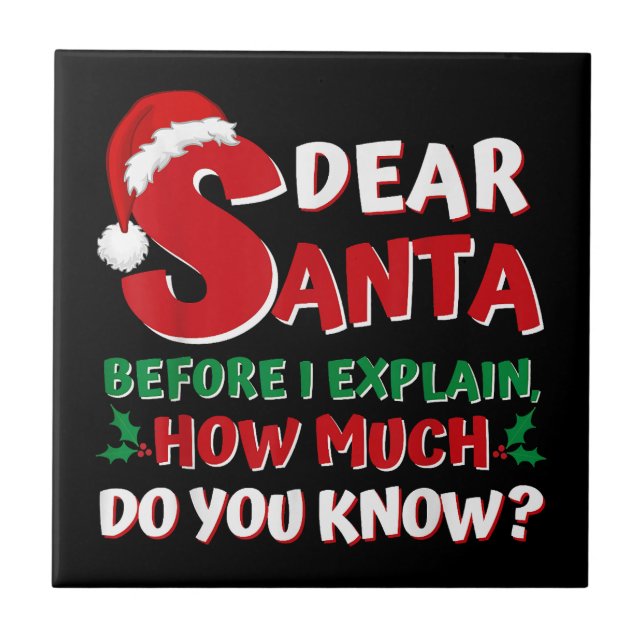 2024 Weihnachten Shirts Kinder Erwachsene Santa I  Fliese (Vorderseite)