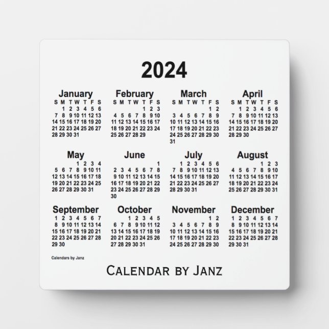 2024 Weißbuch-Kalender von Janz Fotoplatte (Vorderseite)