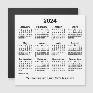 2024 Weißer Kalender von Janz 5x5 Magnet