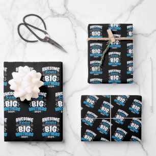 2024 werden Phantastische Söhne an Große Brüder ge Geschenkpapier Set