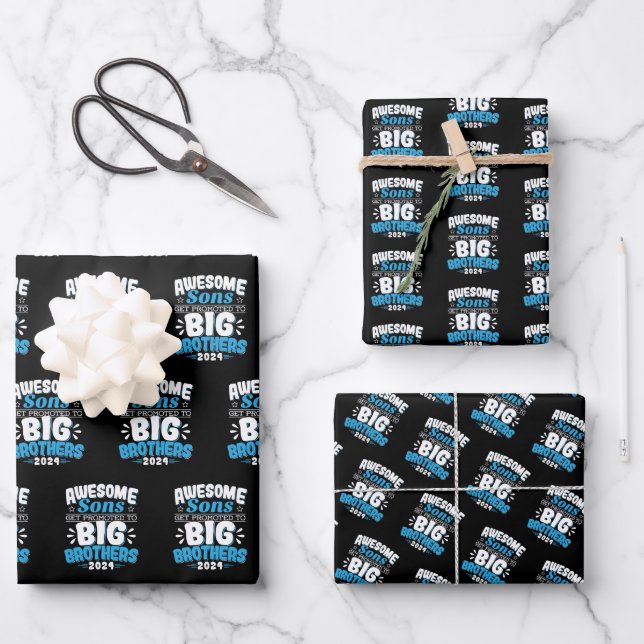 2024 werden Phantastische Söhne an Große Brüder ge Geschenkpapier Set (Vorderseite)