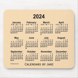2024 Wheat Calendar von Janz Mouse Pad Mousepad