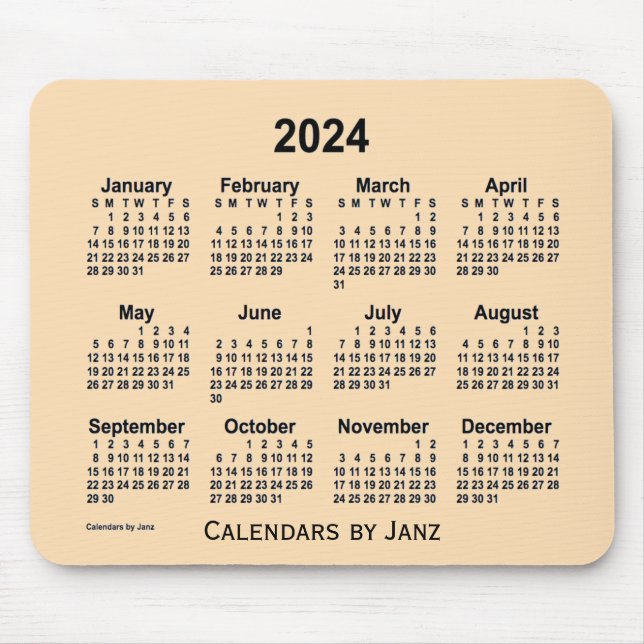 2024 Wheat Calendar von Janz Mouse Pad Mousepad (Vorne)