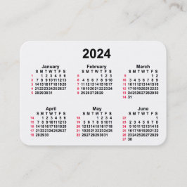 2024 White 52 Week ISO Calendar by Janz Visitenkarte