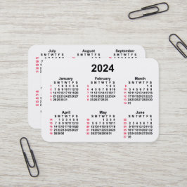 2024 White 52 Week ISO Calendar by Janz Visitenkarte
