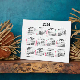 2024 White 52 Week ISO Desk Calendar by Janz 8x10 Fotoplatte