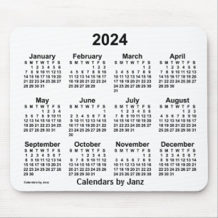 2024 White Calendar by Janz Mouse Pad Mousepad