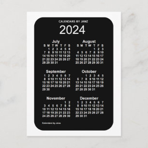 2024 White Neon 6 Month Mini Kalender von Janz Postkarte