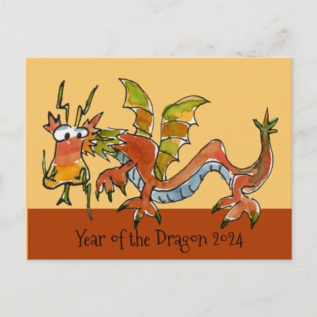2024 Year of the Dragon Postkarte (Vorderseite)